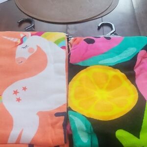 Mainstays Kids Swim Towels - Unicorn and Citrus Design
